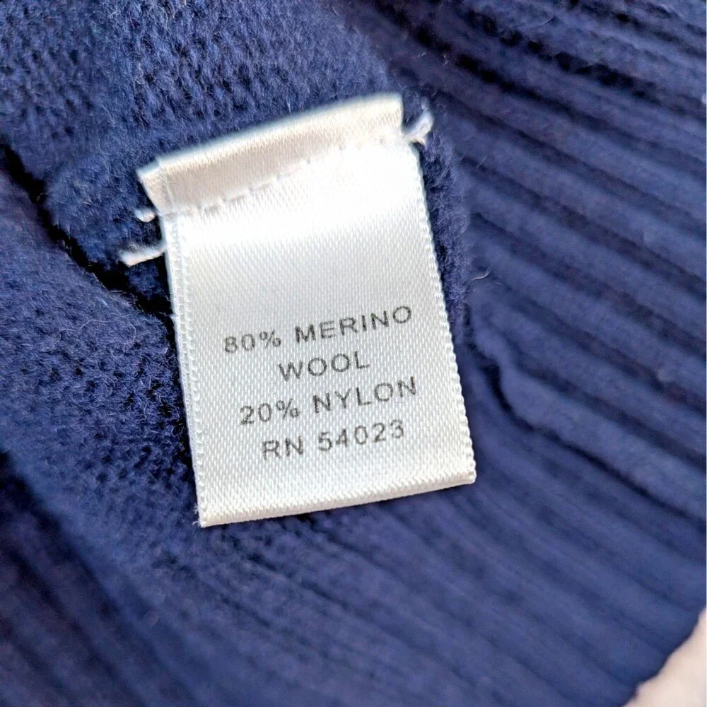Banana Republic Men’s Italian Merino Wool Quarter-Zip Striped Sweater - Large